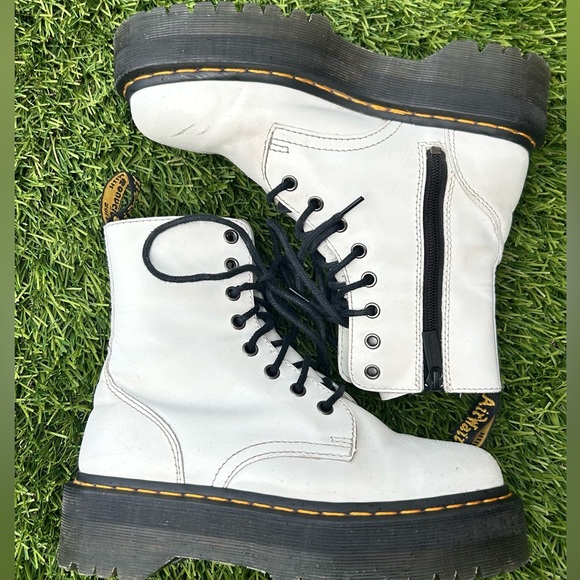 Dr. Martens White Air Wair Jadon Polished Smooth Boot SZ 7 - Picture 9 of 14